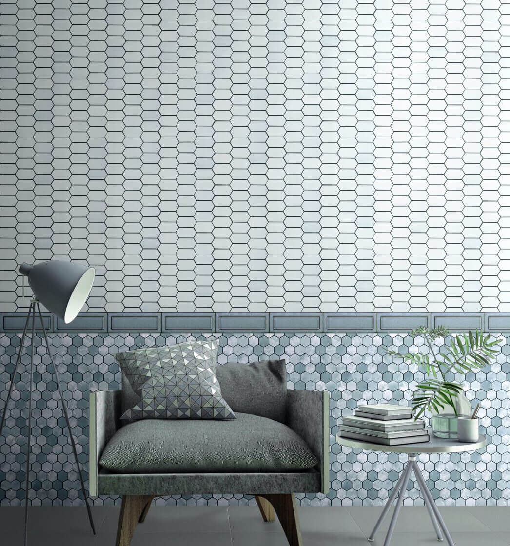 Chat White mosaic tile